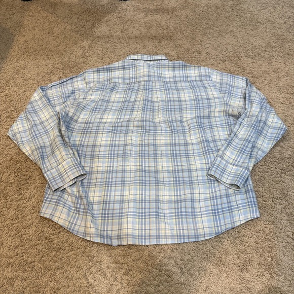 Peter Millar Shirt Mens Extra Large Blue Yellow Plaid Button Down Long Sleeve - Picture 6 of 7